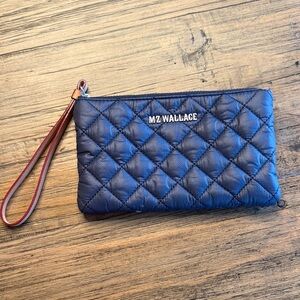 MZ Wallace Quilted Wristlet in Dark Blue
